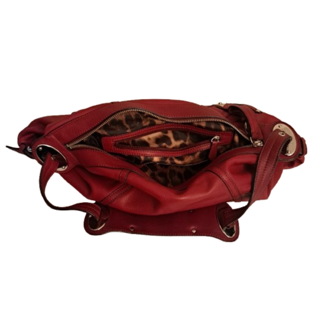 B. Makowsky Top Handle Buckle Detail Leather Slouchy Bag - Picture 7 of 11
